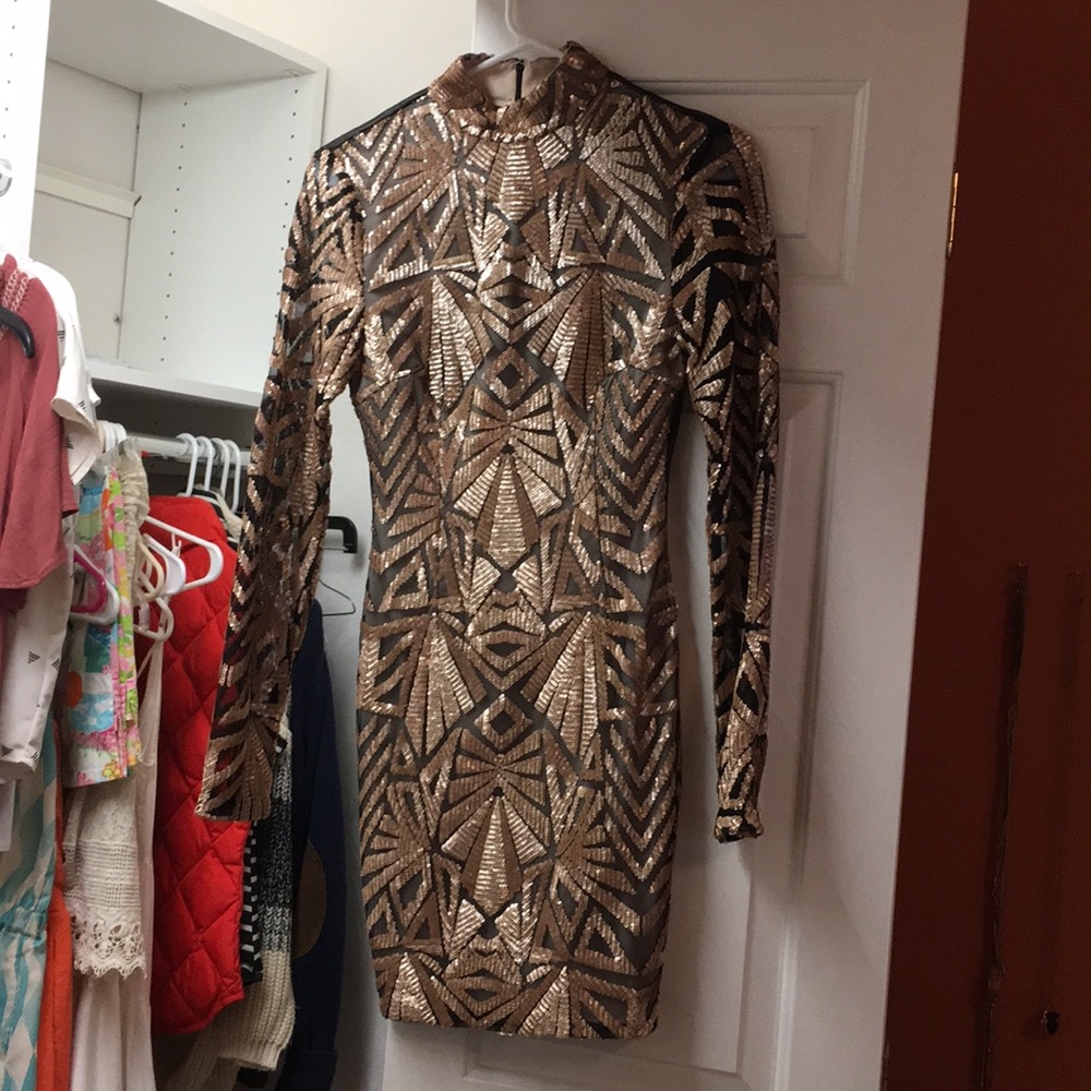 Gold sequin dress
